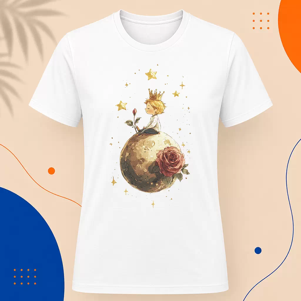 Pánské tričko - Zlaté hvězdy - Malý princ - Le petit prince
